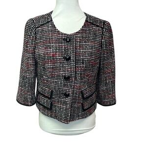 Loft Black and Red Tweed Jacket